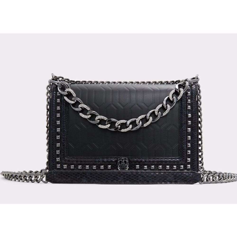 Aldo Legiwan Black Crossbody Chunky Chain Purse